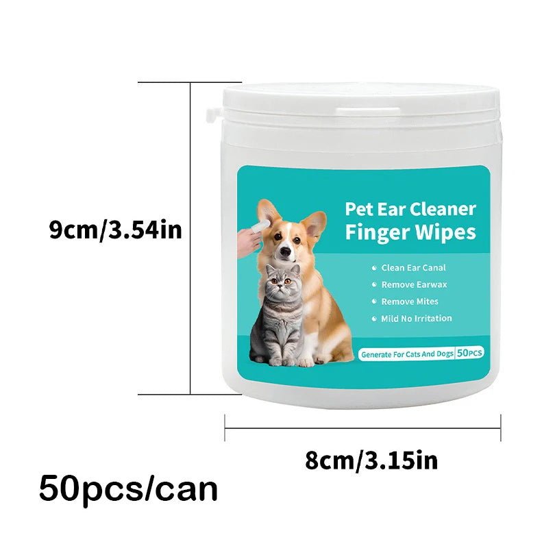 Pet cleaning products Ear cleaning wipes Ear care fingertips Ear mite removal Cat and dog ear cleaning pet products