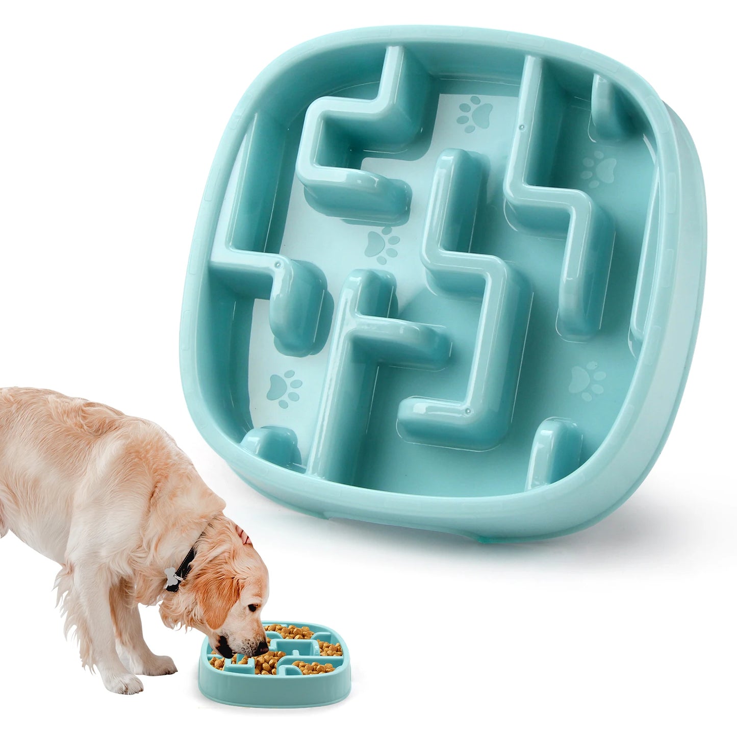 Pet Dog Slow Feeder Bowl Fun Non Slip Anti-Gulping Slower Food Feeding Dishes Eco Dog Bowl for Small Medium Large Dogs Puppy