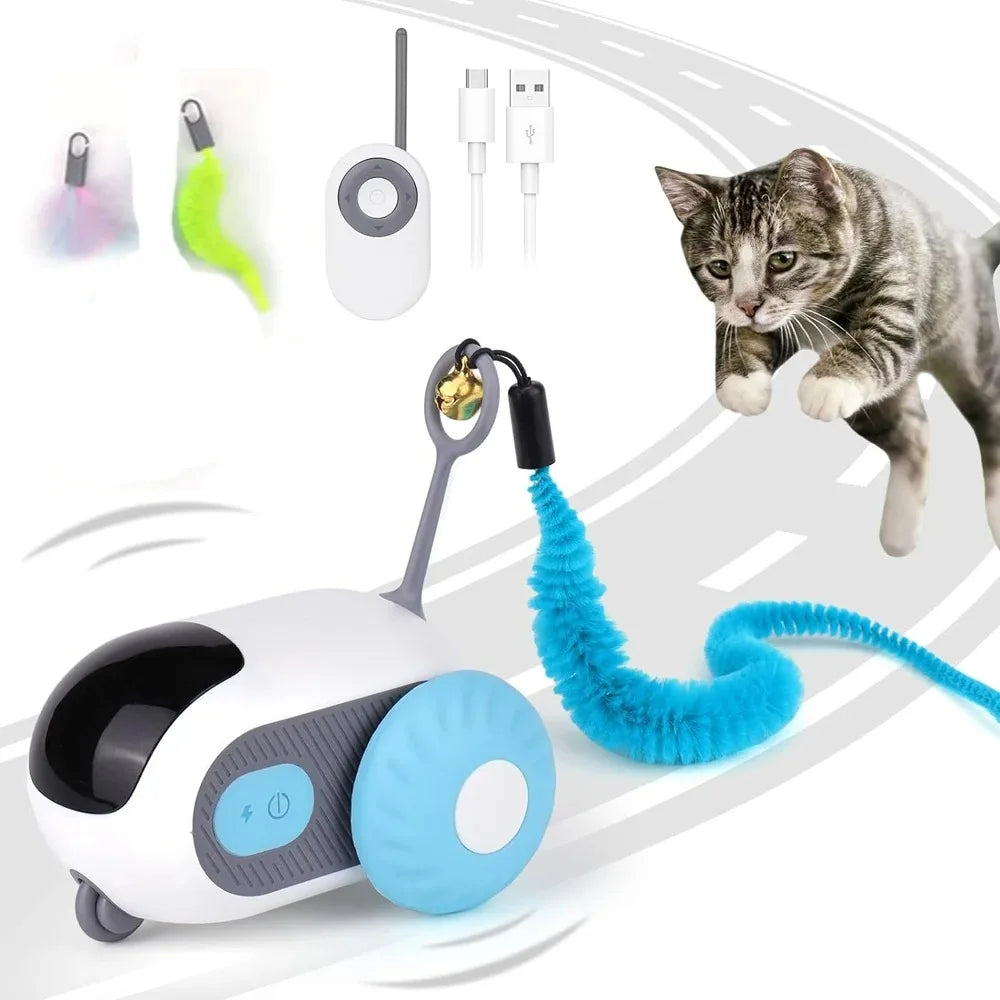 Smart Cat Toy Pet Interactive Automatic Moving Remote Electric Car Toys Upgraded Version Rechargeable Kitten Training Game Toys