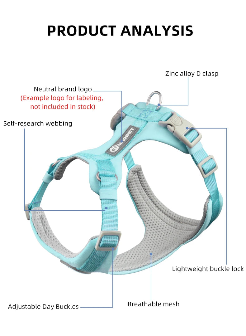 Dog Breathable Harness NO PULL Pet Reflective Harness Vest For Small Large Dog Walk Training In Outdoor Lead Collar Pet Supplies