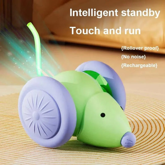 Smart Cat Toy Mouse Running Car Electronic Interactive Pet Toy Automatic Teaser with Intelligent Obstacle Avoidance Pet Products