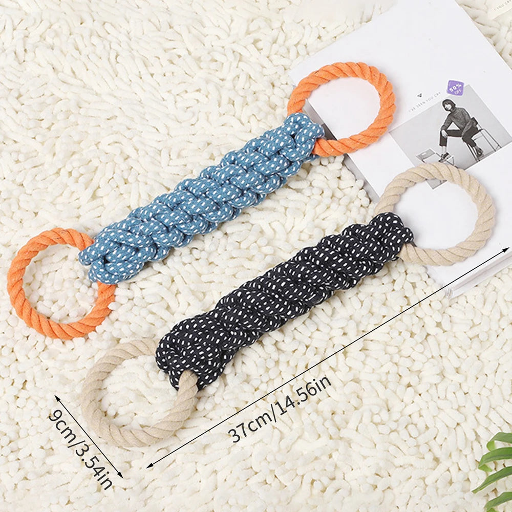 1PC Handwoven Pet Dog Toy for Teeth Cleaning And Chew Fun Random Color Natural Bite Rope Dog Plaything