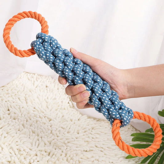 1PC Handwoven Pet Dog Toy for Teeth Cleaning And Chew Fun Random Color Natural Bite Rope Dog Plaything
