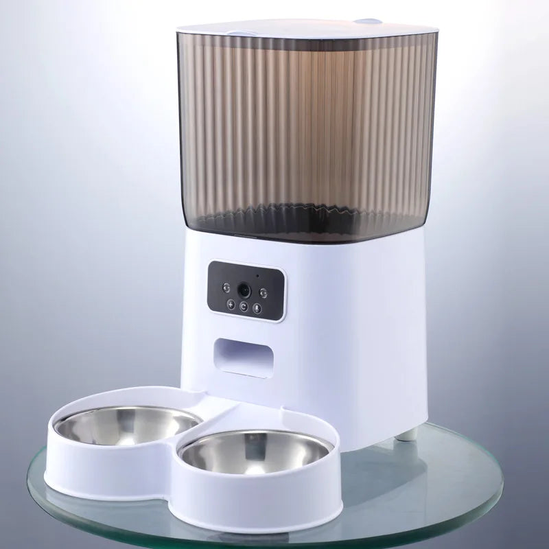 5L Automatic Cat Feeder, Smart Dog Food Dispenser, Single Bowl, Double Bowl And Button WIFI Video Model Are Available.