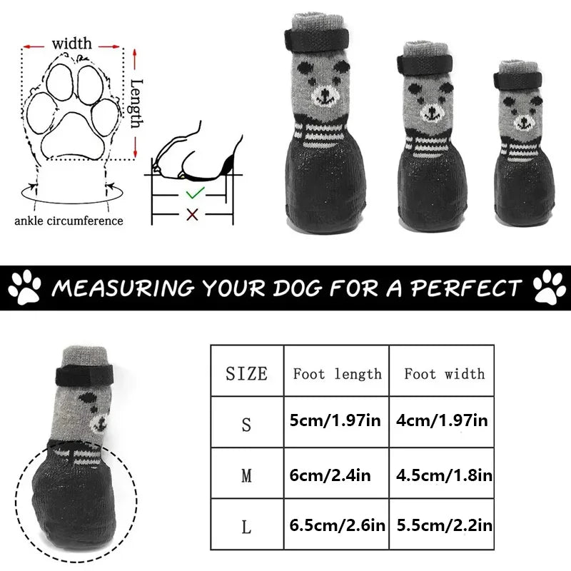 Dog Socks‘ Warm Knit Socks for Cats and Dogs Waterproof Cat Shoes Scratch-proof Foot Covers Anti Scald Feet Pet Socks Teddy