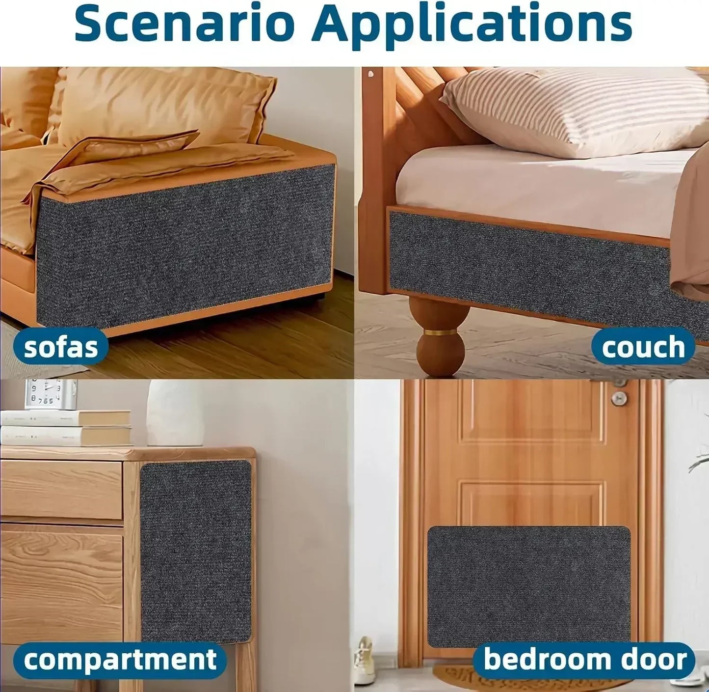 Cat Scratching Mat Self-Adhesive Cat Carpet Trimmable Cats Scratch Board Prevent Cat Scratch sofa Furniture Protector Cat Toy