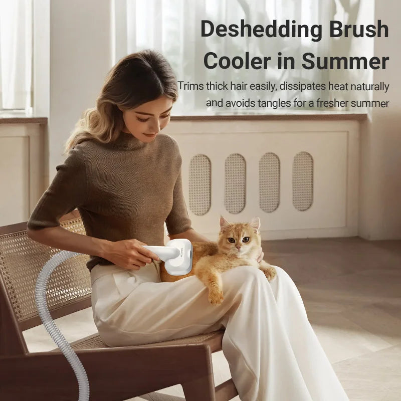 ROJECO Pet Multifunction Grooming Vacuum Kit 5-IN-1 Smart Touch Portable Household Pet Vacuum Cleaner for Cat Dog Hair Groomer