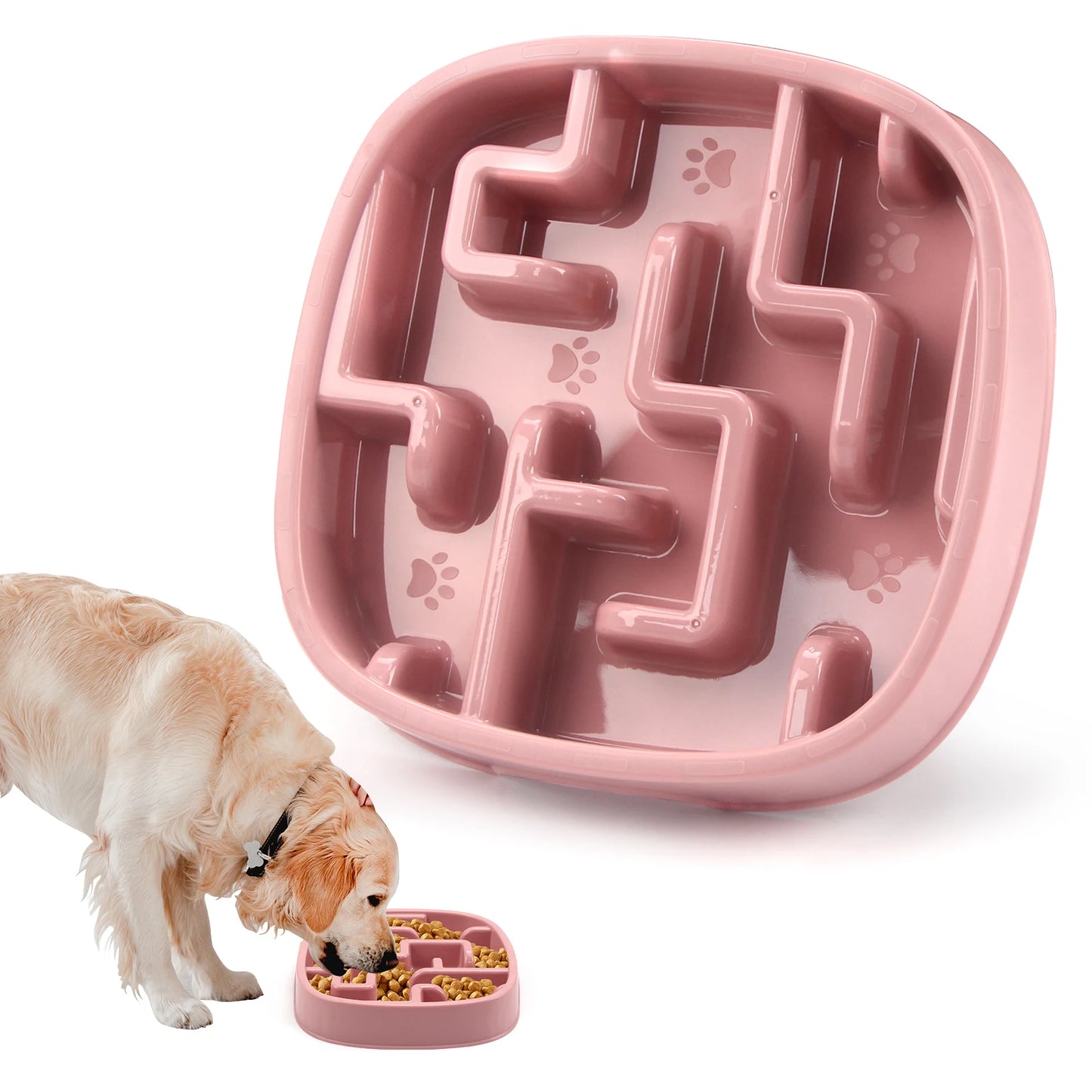 Pet Dog Slow Feeder Bowl Fun Non Slip Anti-Gulping Slower Food Feeding Dishes Eco Dog Bowl for Small Medium Large Dogs Puppy