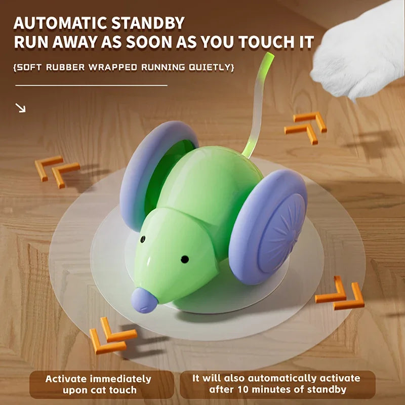 Smart Cat Toy Mouse Running Car Electronic Interactive Pet Toy Automatic Teaser with Intelligent Obstacle Avoidance Pet Products